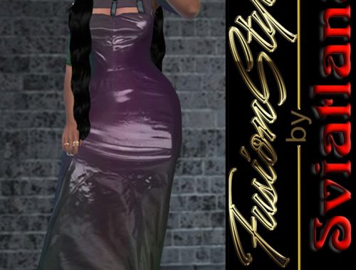 Latex long dress & Cap - FusionStyle by Sviatlana