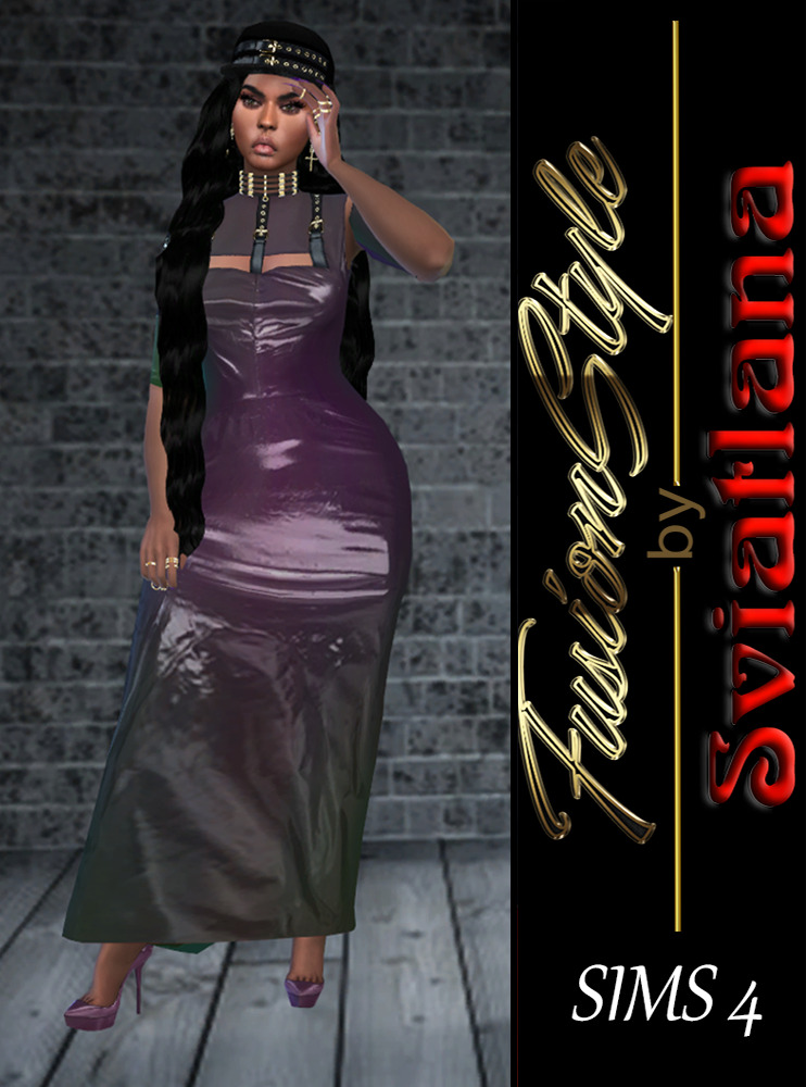 Latex long dress & Cap - FusionStyle by Sviatlana - The Sims 4 Catalog