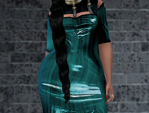 Latex long dress & Cap - FusionStyle by Sviatlana