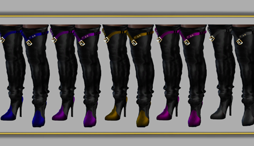 Leather boots with straps
