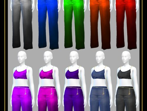 Flared jumpsuit with chains - FusionStyle by Sviatlana