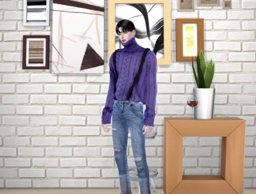 Turtleneck knit top at Chaessi