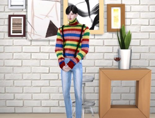 Turtleneck knit top at Chaessi