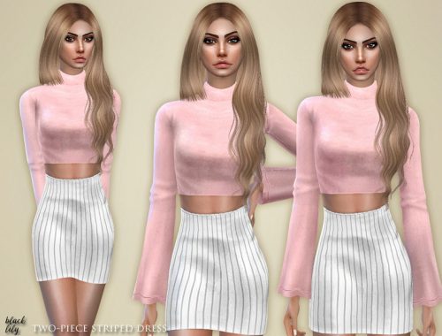 Two-Piece Striped Dress