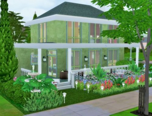 Two-story home NO CC by heikeg at Mod The Sims