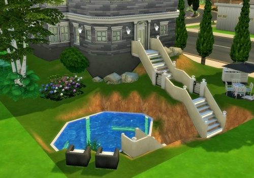 Two-story home on hill by heikeg at Mod The Sims