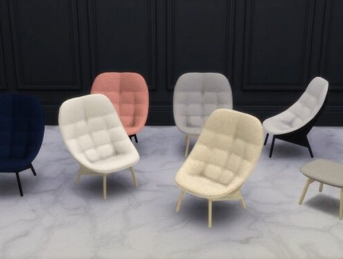 Uchiwa Chaise Longue, Armchair & Ottoman (P) at Meinkatz Creations