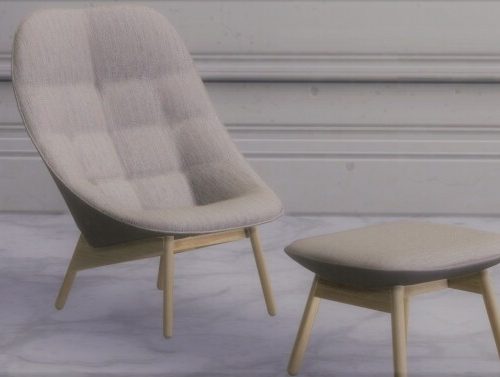 Uchiwa Chaise Longue, Armchair & Ottoman (P) at Meinkatz Creations