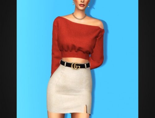 Unbalance Cropped Sweater at Gorilla