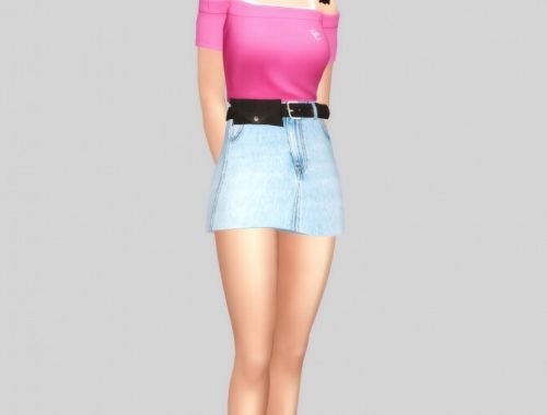 Unbalance off-shoulder top at Casteru