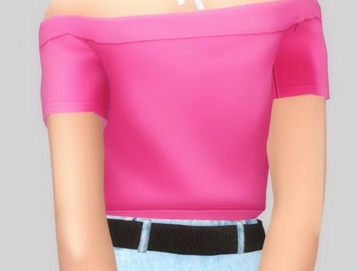 Unbalance off-shoulder top at Casteru