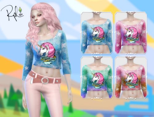 Unicorn Crop Sweater - Movie Hangout