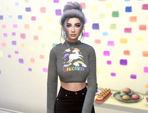 Unicorn Crop Top Hoodie (Mesh Required)