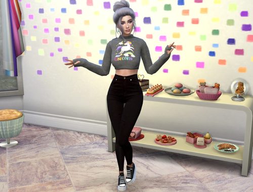 Unicorn Crop Top Hoodie (Mesh Required)