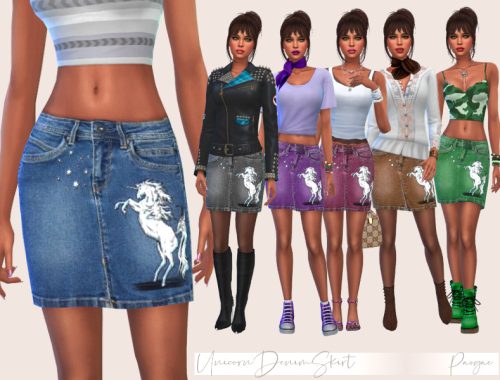 Unicorn Denim Skirt