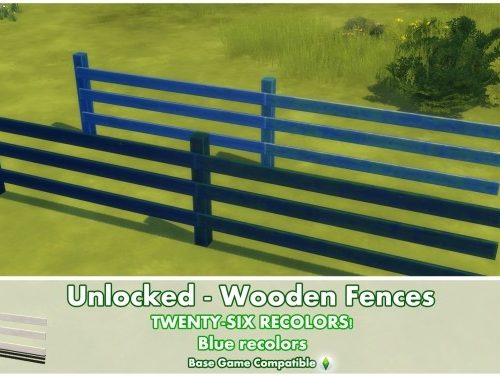 Unlocked Wooden Fences by Bakie at Mod The Sims