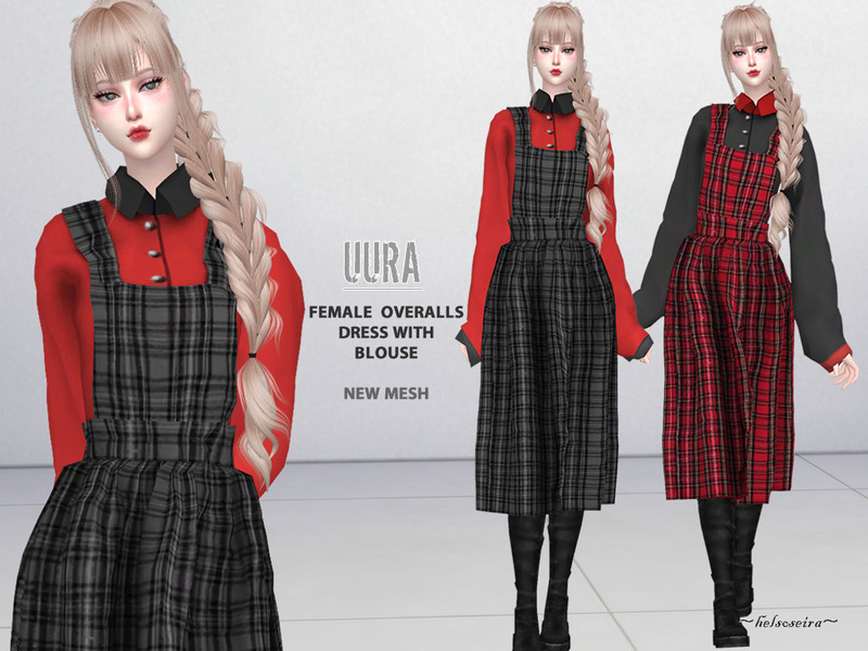 UURA - Overalls with Blouse - The Sims 4 Catalog