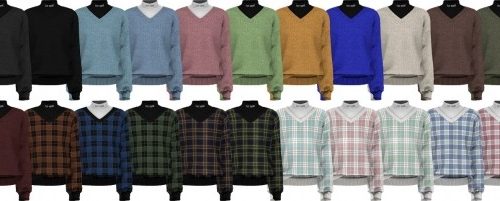 V-Neck Sweater With Turtleneck at Gorilla