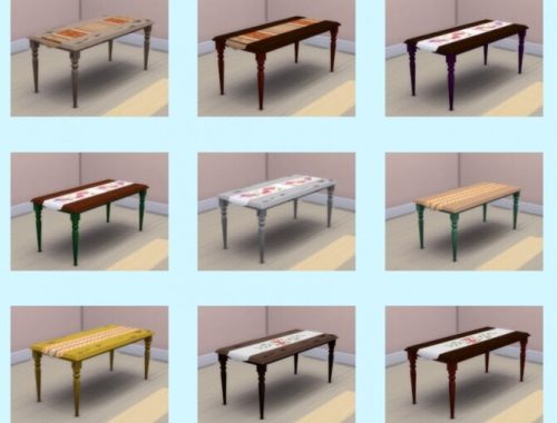 Valdres Dining Table at KyriaT’s Sims 4 World
