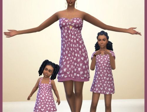 Valentine dress all ages by Chalipo at All 4 Sims
