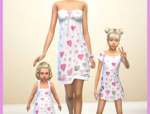 Valentine dress all ages by Chalipo at All 4 Sims