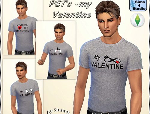 Valentine’s T-Shirts for men by Simmy at All 4 Sims