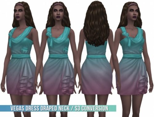 Vegas Dress Draped Neck S3 Conversion at Busted Pixels