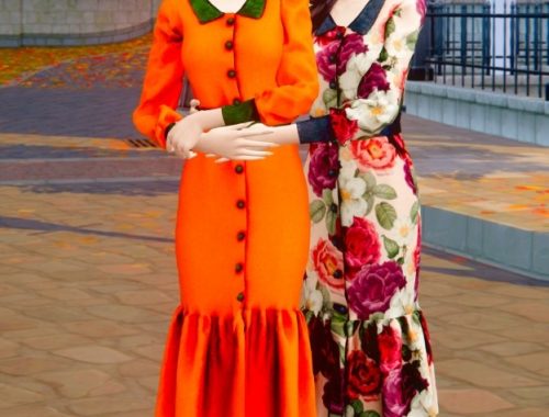 Velvet button classic dress at RIMINGs