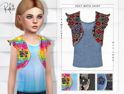 Vest with Shirt for Girls