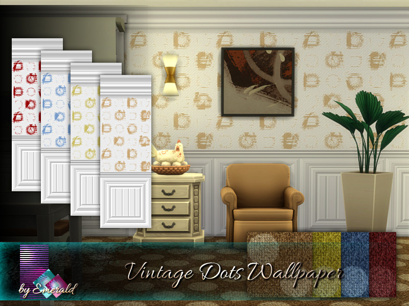 Vintage Dots Wallpaper The Sims 4 Catalog
