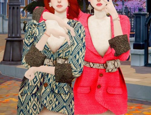Waist bag over jacket dress at RIMINGs