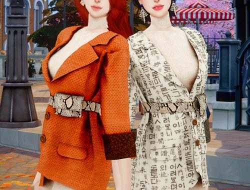 Waist bag over jacket dress at RIMINGs