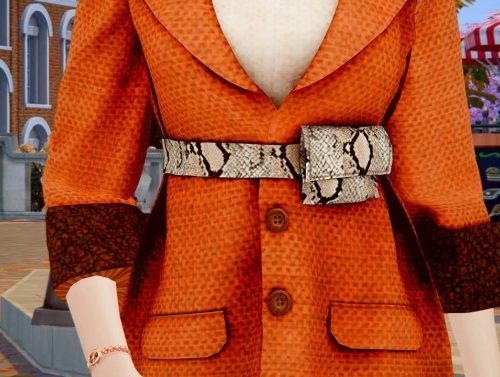 Waist bag over jacket dress at RIMINGs