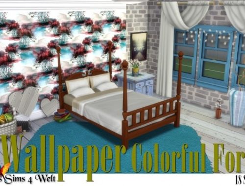 Wallpaper Colorful Forest at Annett’s Sims 4 Welt