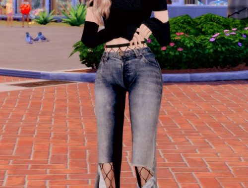 Warmer turtleneck & Vintage denim pants at RIMINGs