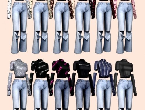 Warmer turtleneck & Vintage denim pants at RIMINGs