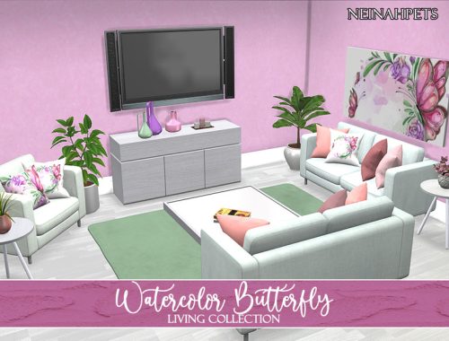 Watercolor Butterfly Decor Collection {Mesh Required}