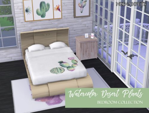 Watercolor Desert Plants - Bedroom REQUIRES MESH