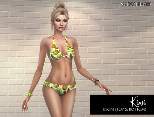 Watercolor Kiwi Bikini {Top & Bottom Set}