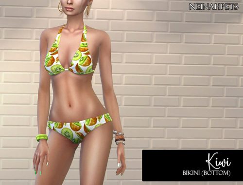 Watercolor Kiwi Bikini {Top & Bottom Set}