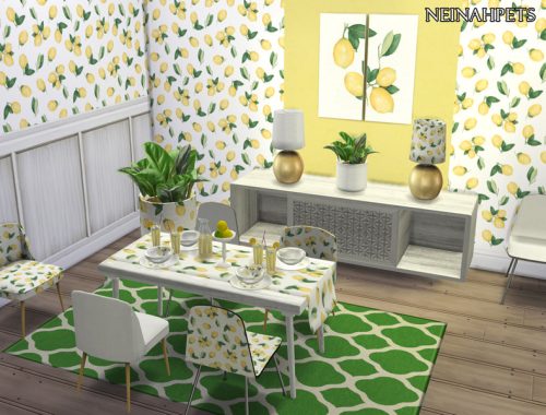 Watercolor Lemons Dining-REQUIRES MESH