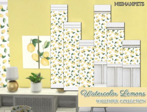 Watercolor Lemons Wallpaper Collection