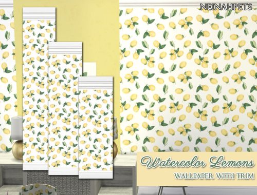 Watercolor Lemons Wallpaper Collection