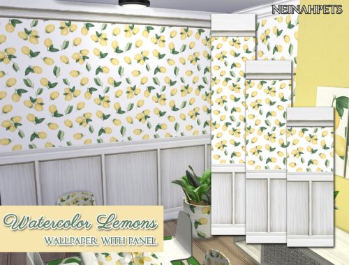 Watercolor Lemons Wallpaper Collection