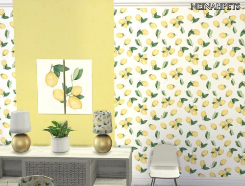 Watercolor Lemons Wallpaper Collection