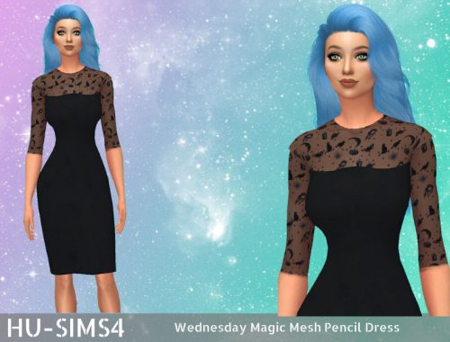 Wednesday Magic Mesh Pencil Dress
