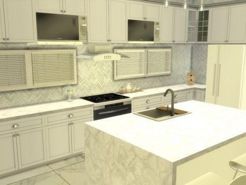 WHITE & BLUE KITCHEN at Dinha Gamer