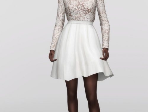 White clover embroidered mini dress at Rusty Nail