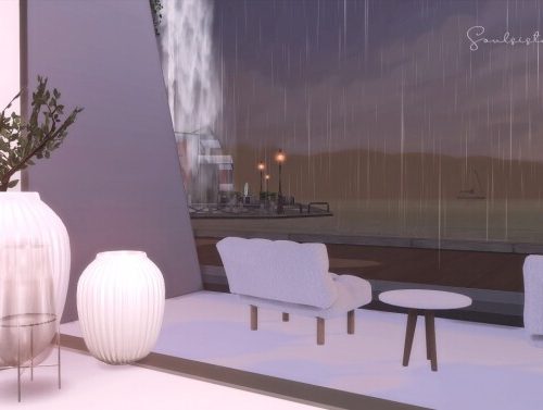 White Square Minimalist Home at SoulSisterSims