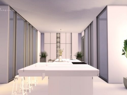 White Square Minimalist Home at SoulSisterSims